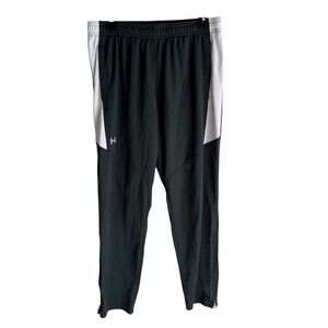 UNDER ARMOUR Gray Rival Knit Athletic Ladies Pants with Ankle Zips, M